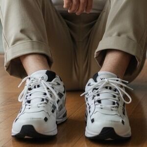 Vionic 23MWALK Mens‎ Walking Shoes White Black Silver Orthotic Sneakers Size 13